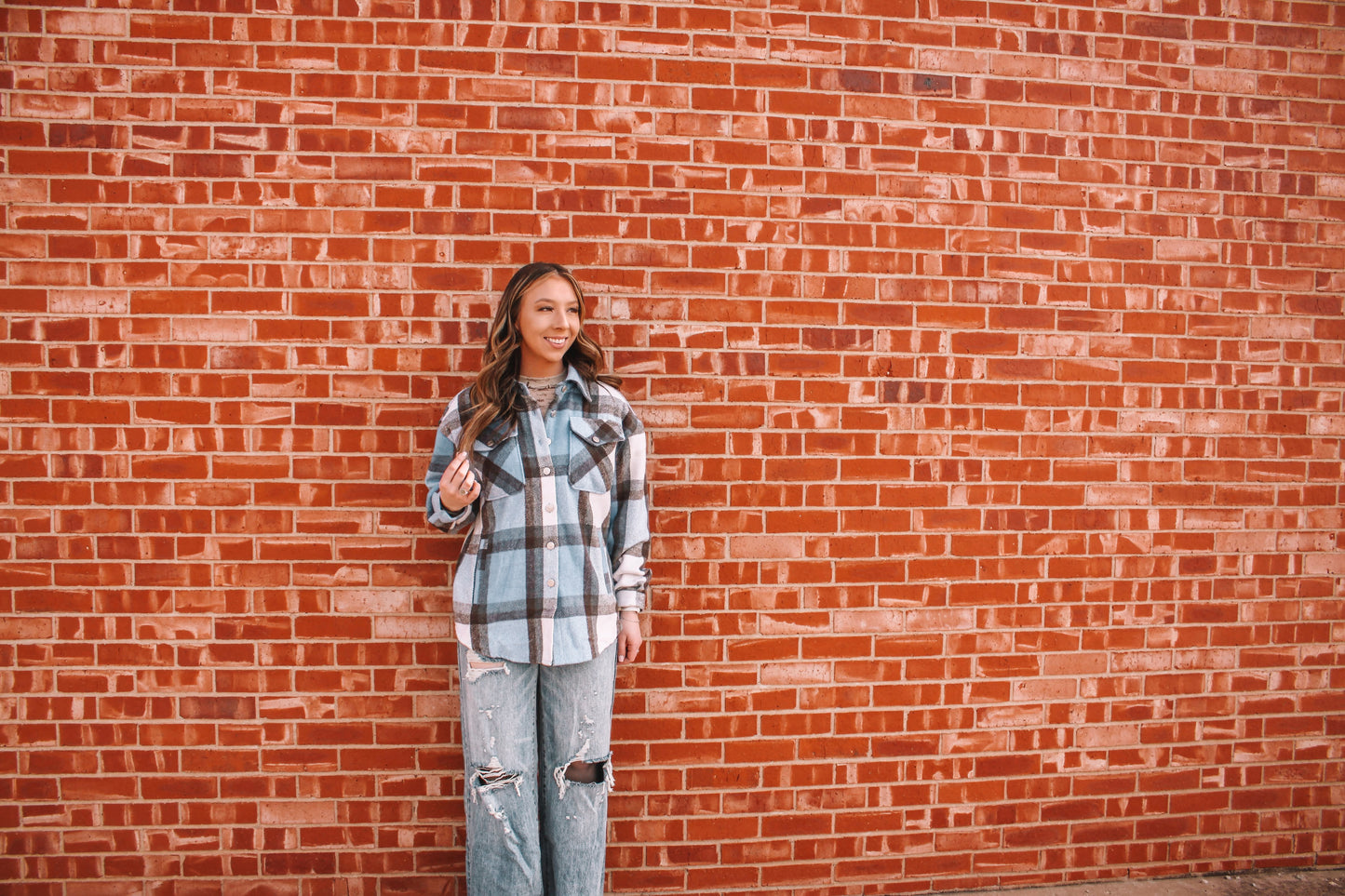 Blue Plaid Flannel Shacket