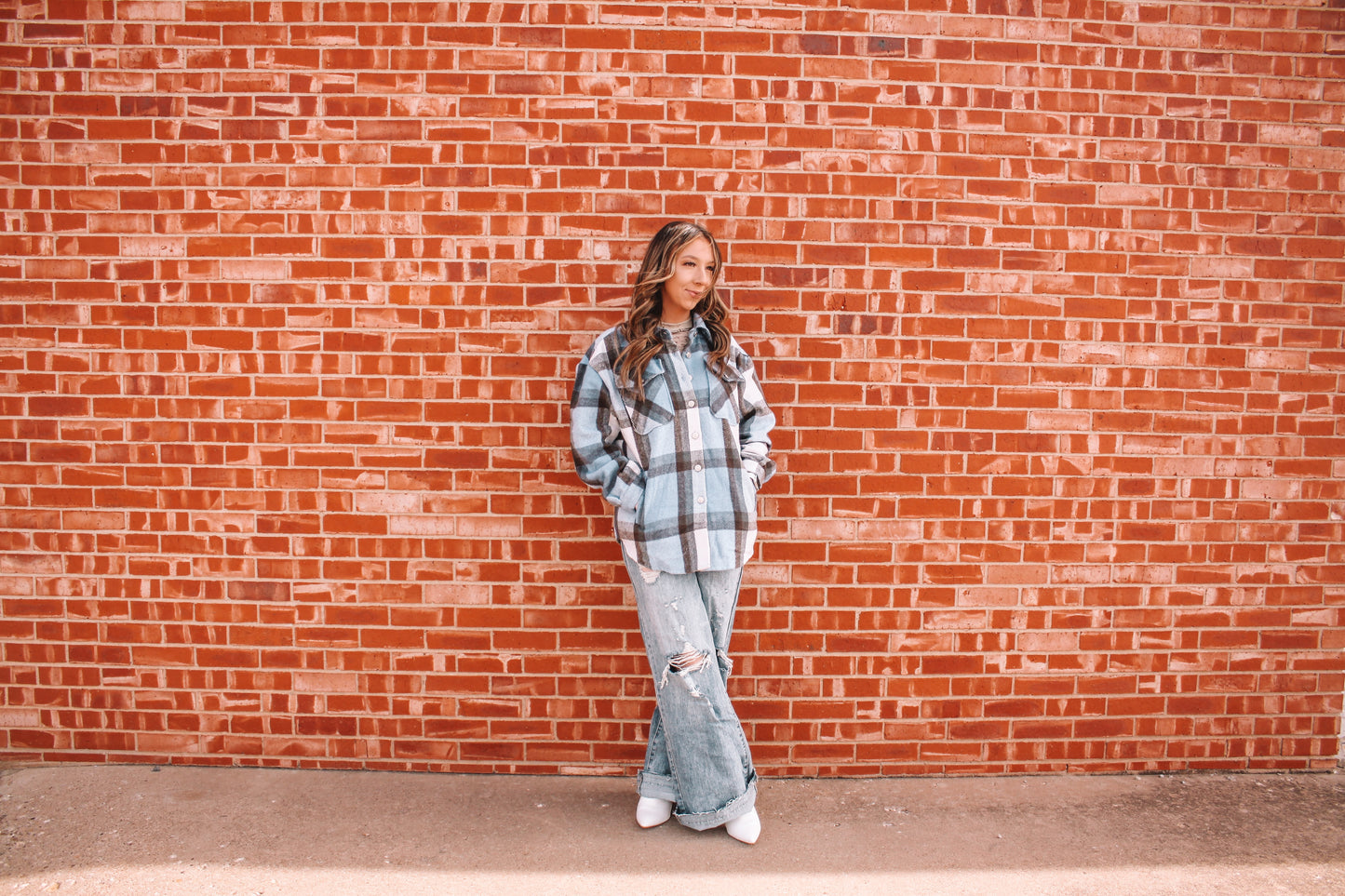 Blue Plaid Flannel Shacket