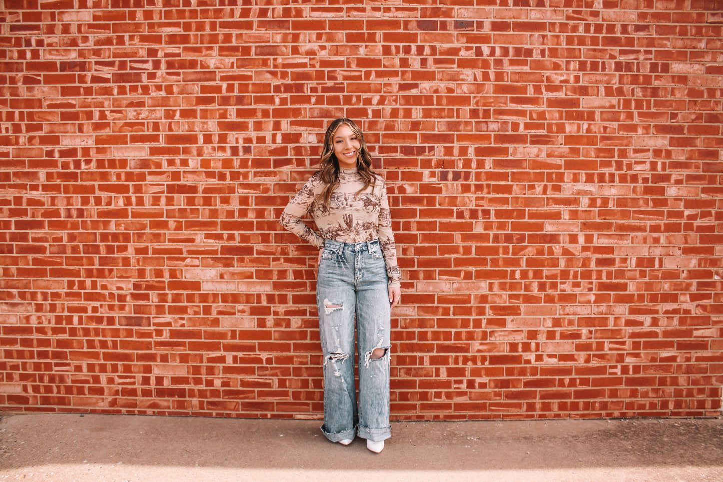 Wild West Long sleeve Mesh Top