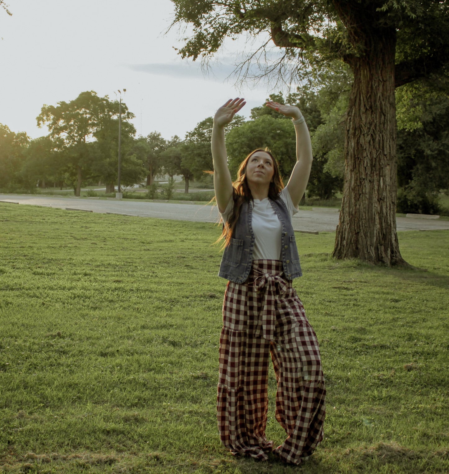 Gingham Wide Leg Pants